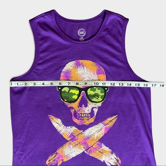 Boho Hippie Skeleton Camo Purple Tank Sz XS/S - Picture 8 of 8